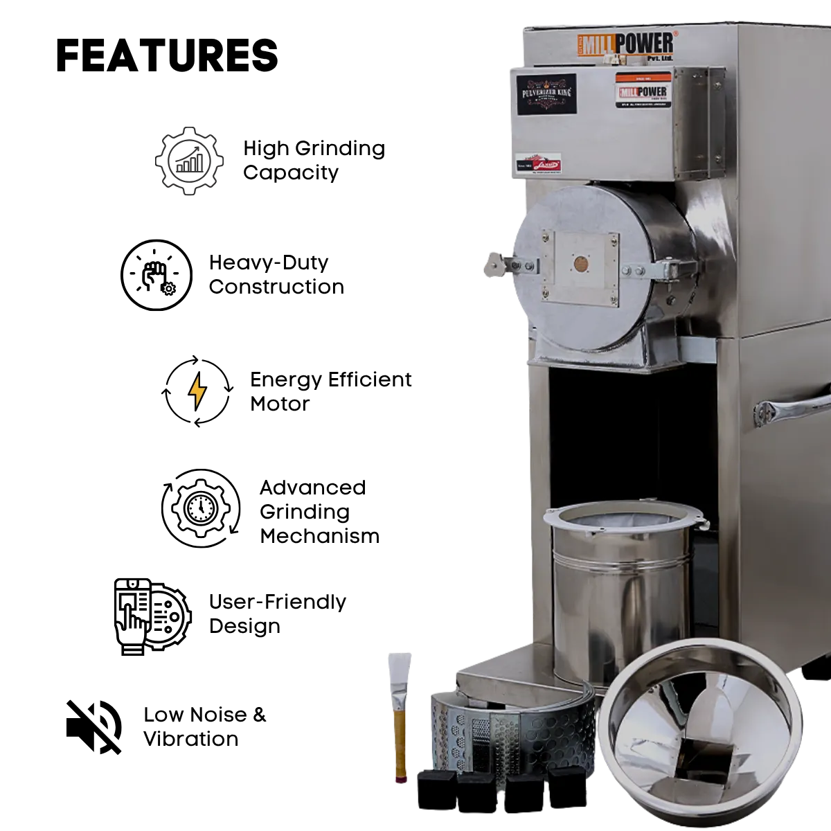 5 hp single phase atta chakki price SS Features